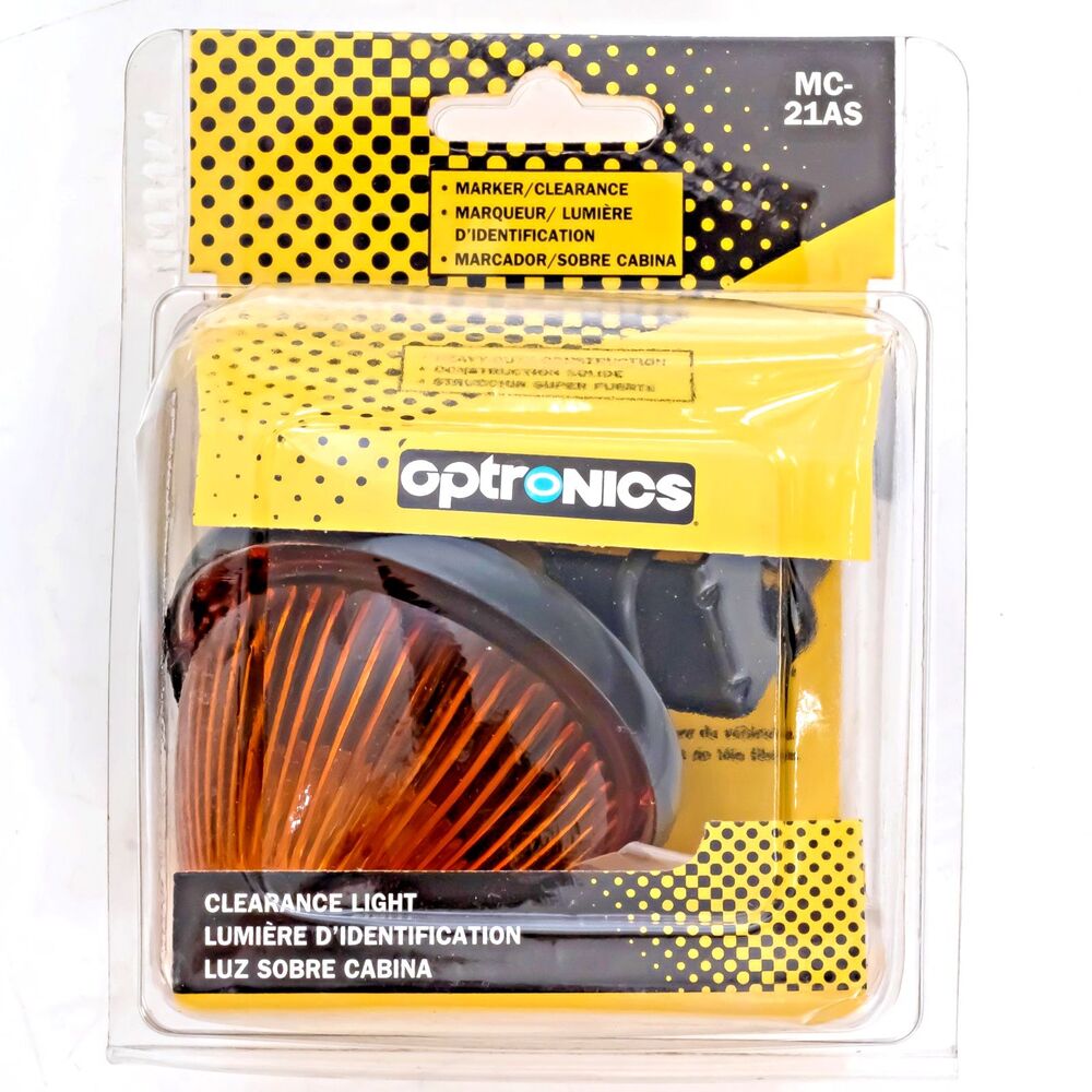 Optronics MC-21AS ~ Beehive Amber Marker Light with fixed Black Bracket/Housing
